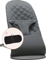 BabyBjörn Wipstoeltje Bliss Antraciet Cotton met Transporttas Zwart