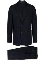 Tagliatore A-Derrick logo-appliqué single-breasted suit - Blauw