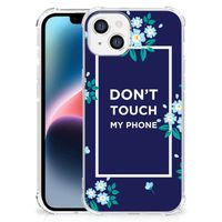 Apple iPhone 14 Plus Anti Shock Case Flowers Blue DTMP - thumbnail