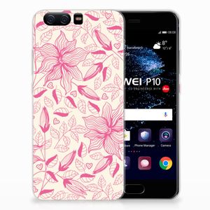 Huawei P10 TPU Case Pink Flowers