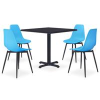 vidaXL 5-delige Tuinset metaal en PP blauw