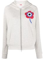 Kenzo hoodie zippé à logo imprimé - Tons neutres