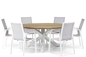 Lifestyle Ultimate/Wellington 160 cm rond dining tuinset 7-delig