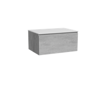 Storke Edge zwevend badmeubel 75 x 52 cm beton donkergrijs met Tavola enkel wastafelblad in solid surface mat wit - thumbnail