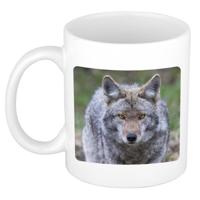 Foto mok wolf mok / beker 300 ml - Cadeau wolven liefhebber - feest mokken