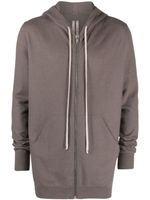 Rick Owens hoodie zippé à lien de resserrage - Gris