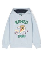 Kenzo Kids hoodie à logo imprimé - Bleu