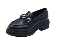 NeroGiardini I411414D Zeus zwarte klassieke elegante mocassins voor dames, leer, kokosnoot, medium hak, Zwart, 36 EU