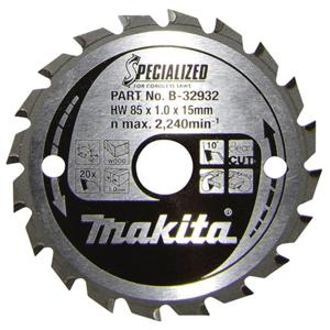 Makita SPECIALIZED B-32932 Hardmetaal-cirkelzaagblad 85 x 15 x 0.7 mm Aantal tanden: 20 1 stuk(s)