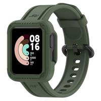 By Qubix - Siliconen sportband met case - Donkergroen - Xiaomi Redmi Watch 2 (Lite)