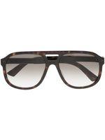 Gucci Eyewear lunettes de soleil à plaque logo - Marron