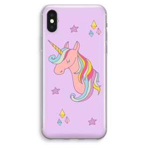 Roze eenhoorn: iPhone XS Max Transparant Hoesje