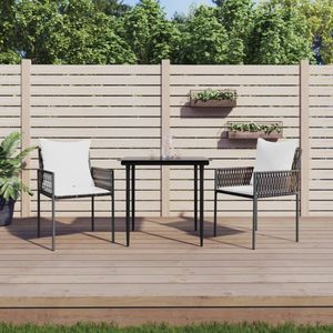 Tuinstoelen 2 st met kussens 54x61x83 cm poly rattan bruin