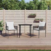 Tuinstoelen 2 st met kussens 54x61x83 cm poly rattan bruin - thumbnail