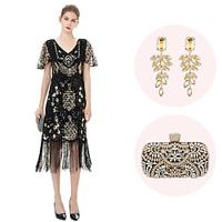 Retro vintage Roaring jaren '20 Jaren 1920 Flapper jurk Cosplay kostuum Outfits The Great Gatsby Dames Pailletten Kwastje Kerstmis Halloween Feest / Uitgaan 1 Paar Oorbellen Lightinthebox