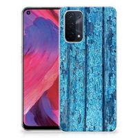 OPPO A74 5G | A54 5G Bumper Hoesje Wood Blue