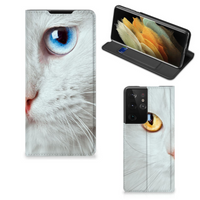 Samsung Galaxy S21 Ultra Hoesje maken Witte Kat