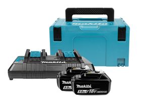 Makita Accessoires 197629-2 starterset 18V Li-Ion 2x 5,0Ah + duolader in Mbox - BL1850 - DC18RD