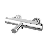 Badkraan Wiesbaden Style 15cm Hartafstand Thermostatisch Opbouw Rond Cooltouch Chroom 2 Greeps met Uitloop