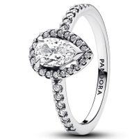 Pandora 192835C01 Ring Sparkling Pear Halo zilver-zirconia wit - thumbnail