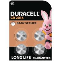 DURACELL 2016 Lithium-knoopcelbatterijen 3V 4 stuks - Gaan gegarandeerd lang mee - Babyveilige technologie - Voor o.a. autosleutels, kleine afstandsbedieningen, fitnesshorloges - Babyveilig verpakt