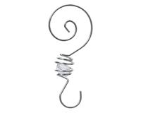 Kaemingk Metalen kogelhangers, 6,7 cm, set van 18 kerstballen, ophanghaakjes, spiraalvormig, spiraal met decoratieve steen, haak voor kerstballen, snelhanger, zilver