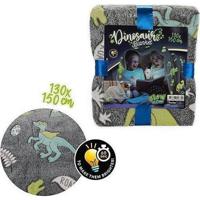 Star Toys Glow in the Dark Dino Deken 150x130 cm - thumbnail