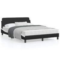 Bedframe met hoofdbord kunstleer zwart en wit 120x200 cm