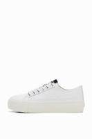 Sneakers met plateauzool en logo - WHITE - 41