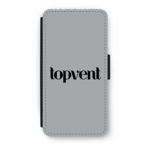 Topvent Grijs Zwart: iPhone 8 Plus Flip Hoesje