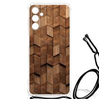 Stevig Telefoonhoesje voor Samsung Galaxy A13 5G | A04s Wooden Cubes - thumbnail