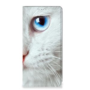 OPPO A57 | A57s | A77 4G Hoesje maken Witte Kat