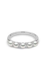 Yoko London bague Eclipse en or blanc 18ct sertie de perles d'Akoya et de diamants - Argent - thumbnail