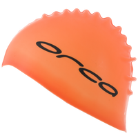 Orca Siliconen badmuts swim cap oranje - thumbnail