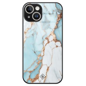 iPhone 13 hardcase - Marmer lichtblauw