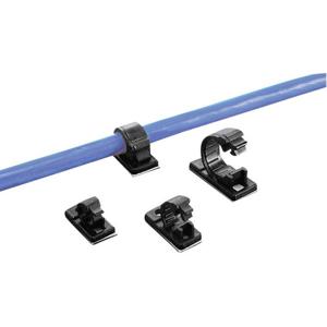 TRU COMPONENTS TC-12JR-S203 Bevestigingssokkel Zelfklevend 1593030 Bundel-Ø (bereik) 17 mm (max) Zwart 1 stuk(s)