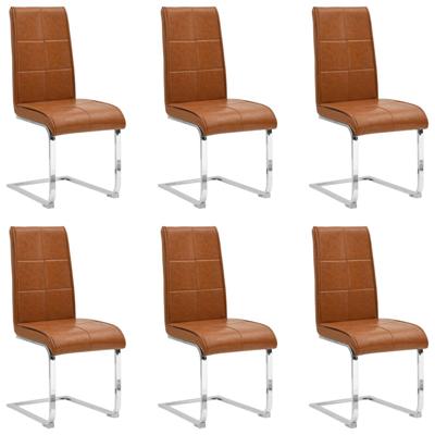 Vidaxl Eetkamerstoelen 6 St Kunstleer Glanzend Bruin