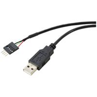 Renkforce USB-kabel USB 2.0 Shrouded header 4-polig, USB-A stekker 0.40 m Zwart Afscherming gevlochten RF-5719750 - thumbnail