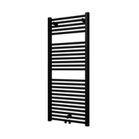 Designradiator Plieger Palmyra 580 Watt Midden- of Zijaansluiting 117,5x50 cm Zwart - thumbnail