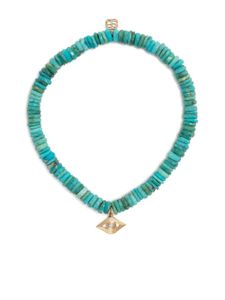 Sydney Evan bracelet Evil Eye en or 14ct serti de turquoise - Bleu