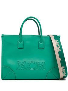 MCM sac à main Munchen à logo embossé - Vert