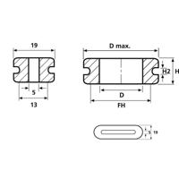 HellermannTyton HV1608-PVC-GY-G1 Kabeldoorvoering Montagegat: 52 mm Klem-Ø (max.): 44 mm Plaatdikte (max.): 3 mm PVC Grijs 1 stuk(s) - thumbnail