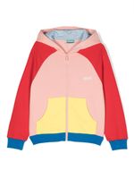 Kenzo Kids hoodie zippé à design colour block - Rose - thumbnail