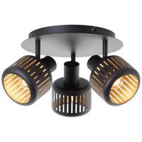 Brilliant 3-lichts plafondlamp Tyas zwart met goud 99944/86 - thumbnail