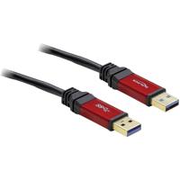 Delock USB-kabel USB 3.2 Gen1 (USB 3.0 / USB 3.1 Gen1) USB-A stekker, USB-A stekker 3.00 m Rood, Zwart Vergulde steekcontacten, UL gecertificeerd 82746 - thumbnail