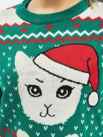 Urban Classics / trui Ladies Kitty Christmas in groen