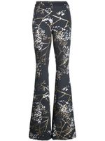 Cynthia Rowley pantalon évasé à fleurs - Noir