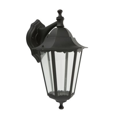 Smartwares Wandleuchte Classico Aluminium/Glas/schwarz 10.009.09 Buitenlamp (wand) E27 Zwart