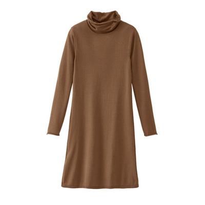 Gebreide jurk uit bio-Merino/katoenmix met wijde col, noot 52