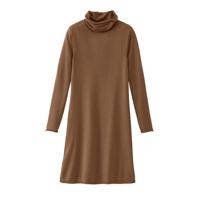 Gebreide jurk uit bio-Merino/katoenmix met wijde col, noot 52